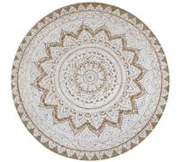 Vidaxl Tapis Jute Tressé Imprimé 150 Cm Rond