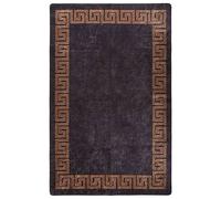 vidaXL Vloerkleed wasbaar anti-slip 80x150 cm zwart en goudkleurig337928 Noir G