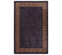 Vidaxl Tapis Lavable Antidérapant 80x150 Cm Noir Et Doré