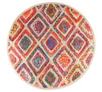 vidaXL Tapis Lavable Antidérapant, Moquette de Sol, Carpette de Chambre à Coucher Salon Salle de Séjour, Moderne, Multicolore Ø 120 cm