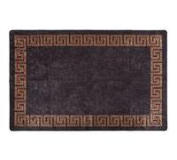 Tapis Lavable Antidérapant Moquette d'Entrée Tapis de Sol Paillasson de Sol Tapis d'Entrée Moquette de Couloir 160x230 cm Noir et Doré