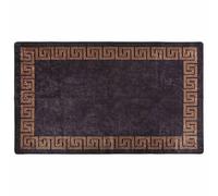 vidaXL Tapis Lavable Antidérapant Moquette d'Entrée Tapis de Sol Paillasson de Sol Tapis d'Entrée Moquette de Couloir 120x180 cm Noir et Doré