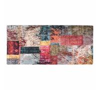 vidaXL Tapis Lavable Antidérapant Moquette d'Entrée Tapis de Sol Paillasson de Sol Tapis d'Entrée Moquette de Couloir Patchwork 80x300 cm Multicolore