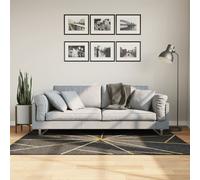 Vidaxl Tapis Lavable Noir Et Doré 120x180 Cm Antidérapant