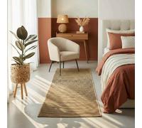 Vidaxl Tapis Naturel Et Noir 60 X 110 Cm Jute