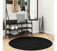 Vidaxl Tapis Oviedo À Poils Courts Noir Ø 120 Cm
