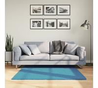 Vidaxl Tapis Oviedo À Poils Courts Turquoise 120x120 Cm