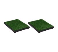 vidaXL 2x Tapis pour Animaux avec Plateau et Gazon Artificiel Apprentissage G
