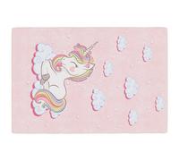 vidaXL Tapis pour enfants rose 160x230 cm Licorne Lavable Antidérapant