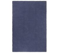 vidaXL Tapis Rectangulaire Carpette de Salle de Séjour Tapis de Zone Moquette de Salon Tapis de Sol Vestibule Intérieur Bleu Marine 160x230 cm Coton