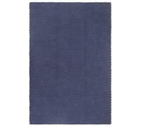 vidaXL Tapis Rectangulaire Carpette de Salle de Séjour Tapis de Zone Moquette de Salon Tapis de Sol Vestibule Intérieur Bleu Marine 120x180 cm Coton
