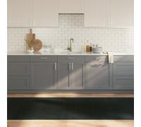 vidaXL Tapis rectangulaire Gris 100x400 cm Bambou, Tapis de Salon, Tapis de Cuisine, Tapis rectangulaire, Tapis de Chambre à Coucher