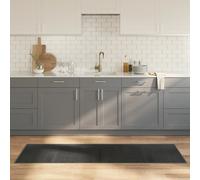 Tapis rectangulaire gris 60x200 cm bambou