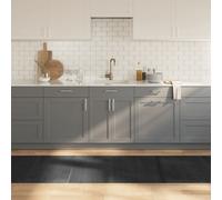 Vidaxl Tapis Rectangulaire Gris 80x400 Cm Bambou