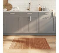 Tapis rectangulaire marron 80x100 cm bambou