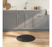 Tapis rond gris 60 cm bambou