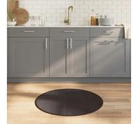 Tapis rond marron foncé 80 cm bambou