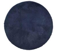 vidaXL Tapis Shaggy à Poils Longs Bleu Marine 120x120 cm Polyester, Tapis, Tapis de Chambre, Tapis Moderne, Tapis de Salon, Tapis Moelleux, Tapis Rond