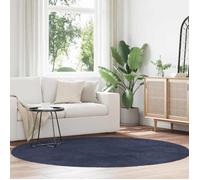 vidaXL Tapis Shaggy à poils longs Polyester Bleu marine 200x200 cm