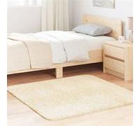 vidaXL Tapis Shaggy à Poils Longs crème 120x120 cm Polyester, Tapis, Tapis de Chambre, Tapis Moderne, Tapis de Salon, Tapis Moelleux, Tapis carré