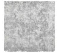 vidaXL Tapis Shaggy à Poils Longs Gris argenté 120x120 cm Polyester, Tapis, Tapis de Chambre, Tapis Moderne, Tapis de Salon, Tapis Moelleux