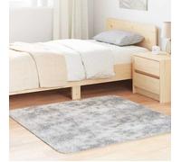 vidaXL Tapis shaggy à poils longs gris argenté 120x120 cm polyester, tapis, tapis de chambre, tapis moderne, tapis de salon,