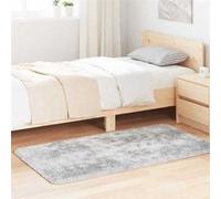vidaXL Tapis shaggy à poils longs gris argenté 80x150 cm polyester, tapis, tapis de chambre, tapis moderne, tapis de salon, 4102820 Gris