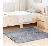 vidaXL Tapis Shaggy à Poils Longs Gris Clair 120x120 cm Polyester, Tapis, Tapis de Chambre, Tapis Moderne, Tapis de Salon, Tapis Moelleux, Tapis carré