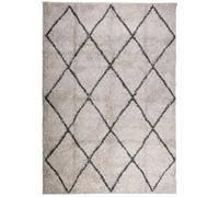 vidaXL Tapis Shaggy à Poils Longs, Moquette de Sol, Tapis de Zone, Carpette de Salon Salle de Séjour, Moderne, Beige Anthracite 160x230 cm