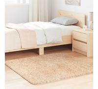 Tapis shaggy à poils longs NAVARRA beige 120x120 cm polyester