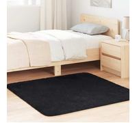 vidaXL Tapis shaggy à poils longs noir 120x120 cm polyester, tapis, tapis de chambre, tapis moderne, tapis de salon, tapis 4102862