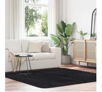 vidaXL Tapis shaggy à poils longs noir 200x200 cm polyester, tapis, tapis de chambre, tapis moderne, tapis de salon, tapis 4102878