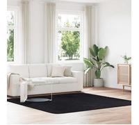 vidaXL Tapis shaggy à poils longs noir 240x240 cm polyester, tapis, tapis de chambre, tapis moderne, tapis de salon, tapis 4102886