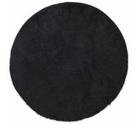 vidaXL Tapis Shaggy à Poils Longs Noir 240x240 cm Polyester, Tapis, Tapis de Chambre, Tapis Moderne, Tapis de Salon, Tapis Moelleux, Tapis Rond