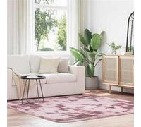 vidaXL Tapis Shaggy à Poils Longs Rose poudré 200x200 cm Polyester, Tapis, Tapis de Chambre, Tapis Moderne, Tapis de Salon, Tapis Moelleux