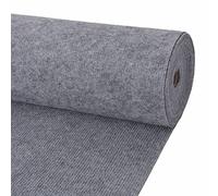 vidaXL Tapis Strié pour Exposition Moquette Carpette Mariage Fête Spectacle Anniversaire Festival Durable Réutilisable 1,2x20 m Gris