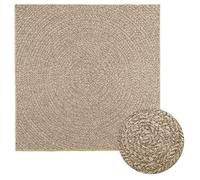 Vidaxl Tapis Zizur Beige 120x120 Cm Aspect De Jute Intérieur Extérieur