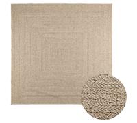 Vidaxl Tapis Zizur Beige 240x240 Cm Aspect De Jute Intérieur Extérieur