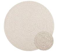 vidaXL Tapis ZIZUR crème Ø 120cm Aspect de Jute intérieur et extérieur, Tapis d'extérieur, Tapis de Sol, Tapis d'intérieur, Tapis de Porte, Moquette