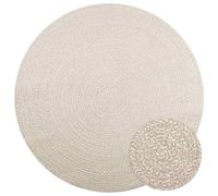 vidaXL Tapis ZIZUR crème Ø 200cm Aspect de Jute intérieur et extérieur, Tapis d'extérieur, Tapis de Sol, Tapis d'intérieur, Tapis de Porte, Moquette