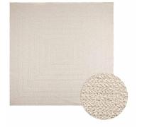 Vidaxl Tapis Zizur Crème 240x240 Cm Aspect De Jute Intérieur Extérieur