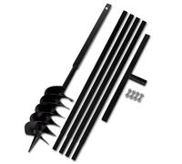 vidaXL – Tarière de sol – Manche 150 mm – Tube d'extension 5 m – Acier