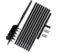 vidaXL Tarière de sol avec manche 150 mm et tube d'extension 9 m Acier