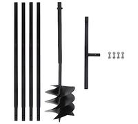 vidaXL Tarière de Sol avec Manche 250 mm et Tube d'Extension 4 m Outil de Perçage de Trous Jardinage Jardin Extérieur en Spirale Acier