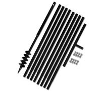 vidaXL Tarière de sol – manche 80 mm, tube d'extension 9 m, acier