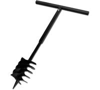 Tarière de sol avec mèche de tarière 180 mm Acier Noir