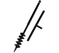vidaXL Bêche et tarière manuelle 100 mm double spirale acier noir, outil jardin