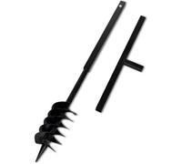 vidaXL Tarière de sol avec mèche de tarière spirales 120 mm Acier Noir