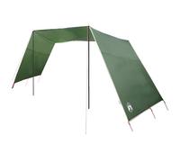 vidaXL Tarp de Camping Vert avec Fermeture éclair | Tissu imperméable Super résistant, Design Respirant, Ancres de Sol incluses, 250 x 240 x 220 cm, équipement de Plein air pour Les randonnées et Les