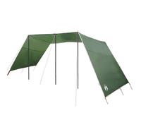 vidaXL Tarp de Camping Vert Large 302 x 240 x 230 cm - Imperméable, Respirant et Costaud avec Une Fermeture éclair. Vient avec 9 Ancres et Une Corde de 400 cm. Idéal pour tes Sorties en Pleine Nature